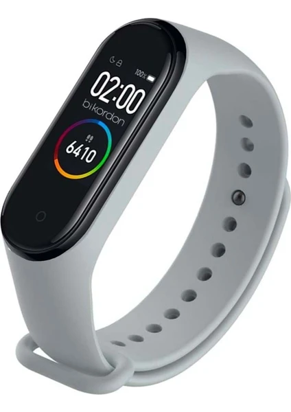 Oso Kordon Xıaomı Mi Band 3/4  Uyumlu Silikon Kordon - Gri