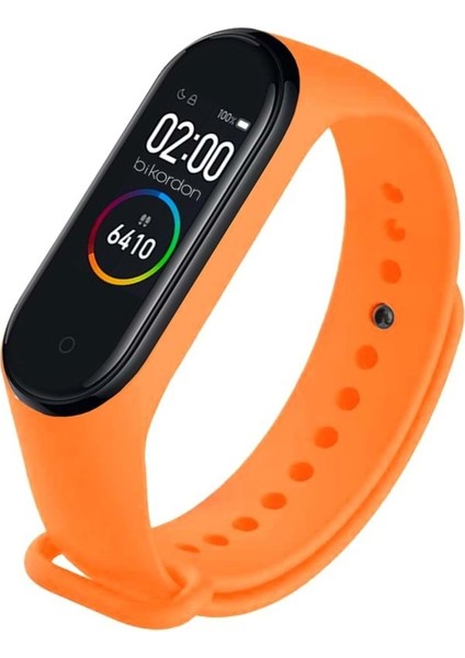 Xıaomı Mi Band 3/4 Uyumlu Silikon Kordon - Turuncu