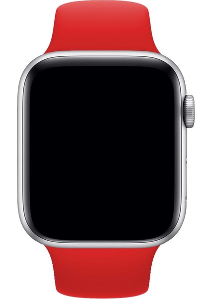 Apple Watch Uyumlu Silikon Kordon - Kırmızı - 42/44