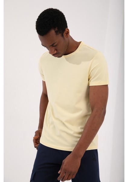 Sarı Erkek Basic Kısa Kol Standart Kalıp O Yaka T-shirt - 87911