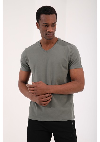 Çağla Erkek Basic Kısa Kol Standart Kalıp V Yaka T-Shirt - 87912 fiyatları