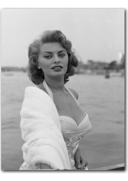 Ahşap Tablo Sophia Loren Deniz