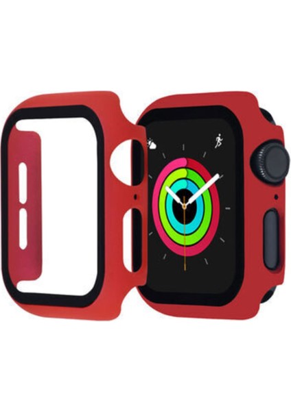 Apple Watch Uyumlu 42 mm Darbe Korumalı Gard Kordon - Kırmızı