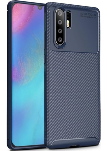 Huawei P30 Pro Karbon Tasarımlı Kapak - Lacivert