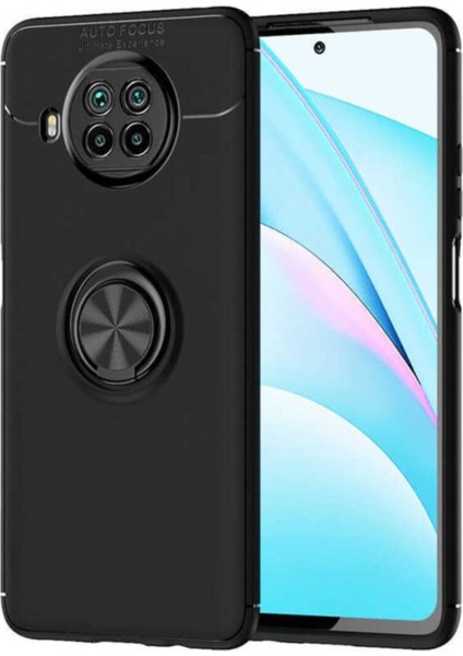 Xiaomi Redmi Note 9 Pro 5g Kılıf Renkli Yüzüklü Manyetik Silikon Kapak Siyah - Siyah