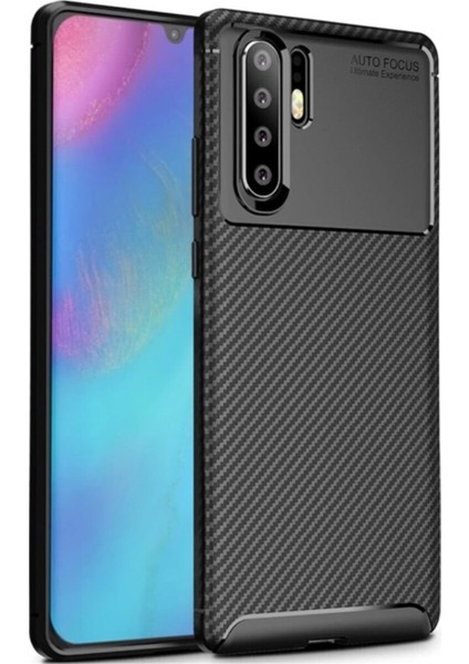 Huawei P30 Pro Karbon Tasarımlı Kapak - Siyah