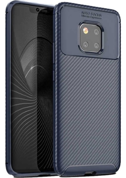 Huawei Mate 20 Pro Karbon Tasarımlı Kapak - Lacivert