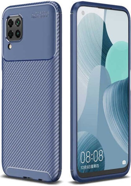 Huawei P40 Lite Karbon Tasarımlı Kapak - Lacivert