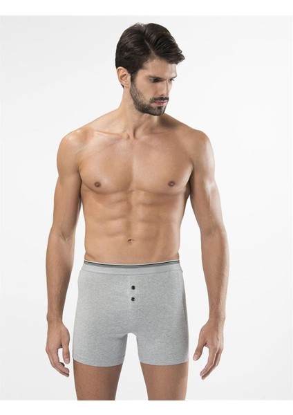 135 Likralı Düğmeli Boxer Ikili Paket