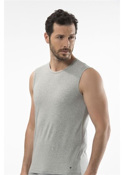1303 Spor Erkek Bisiklet Yaka - Gri Melanj