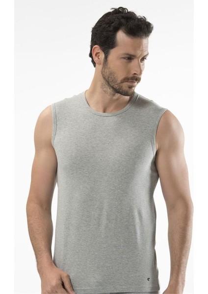 1303 Spor Erkek Bisiklet Yaka - Gri Melanj