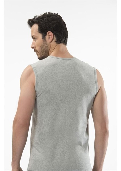 1303 Spor Erkek Bisiklet Yaka - Gri Melanj
