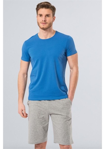 1331 O Yaka Kısa Kollu Erkek T-Shirt - Saks