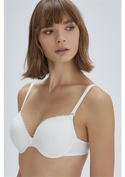 ERSK121 Tulip Badem Yarı Push-Up Tek Sütyen - Ekru