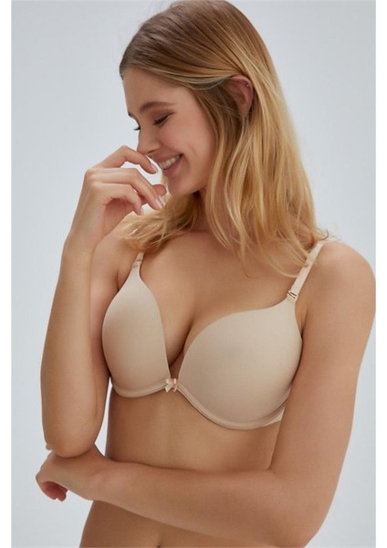 ERSK130 Lilyum Kulaklı Double Push-Up Tek Sütyen - Ten