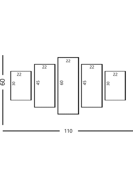 5 Parçalı Manzara Kanvas Tablo 110 x 60 cm