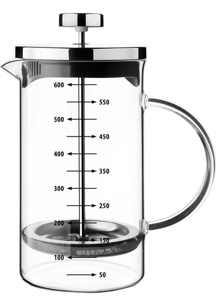 3’ü 1 Arada Ateşe Dayanıklı French Press 600 ml.