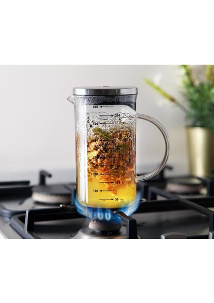 3’ü 1 Arada Ateşe Dayanıklı French Press 600 ml.