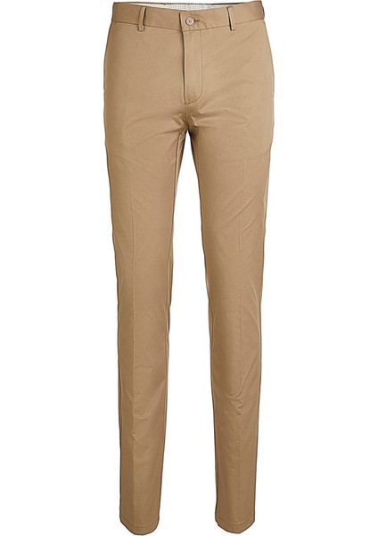 Bej Pamuklu Nanotex Slim Fit Chino Pantolon fiyatları