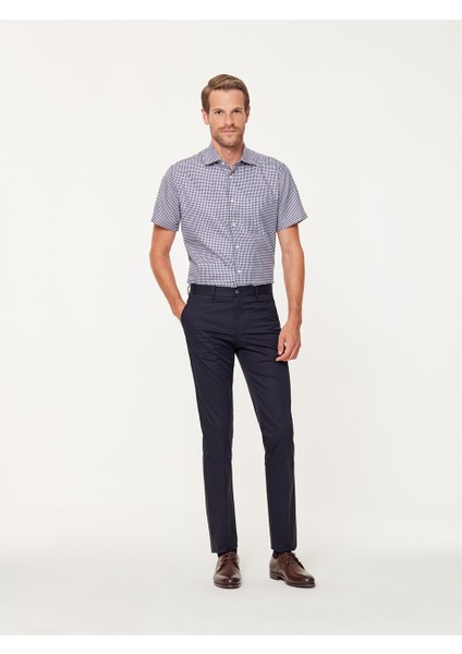 Lacivert Pamuklu Nanotex Slim Fit Chino Pantolon