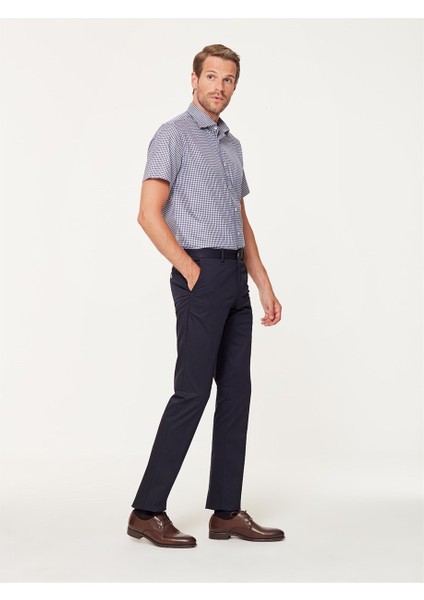 Lacivert Pamuklu Nanotex Slim Fit Chino Pantolon modelleri