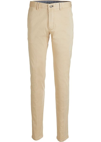 Bej Pamuklu Modern Fit Chino Pantolon