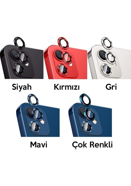 Apple iPhone 12 3D Metal Çerçeveli Kamera Lens Koruyucu Gri fiyatları