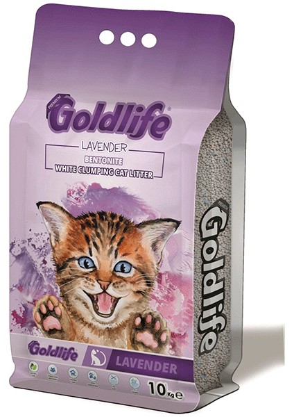 Lavanta Kokulu Topaklanan Bentonit Ince Taneli Kedi Kumu 10 Lt