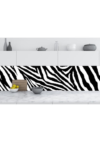 Mutfak Tezgah Arası Folyo Kaplama Zebra