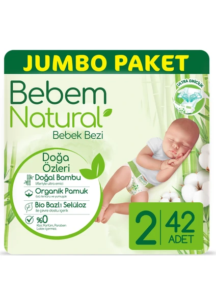 Bebem Natural Bebek Bezi 2 Beden Mini 42 Adet