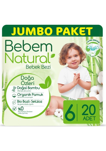 Bebem Natural Bebek Bezi 6 Beden Ekstra Large