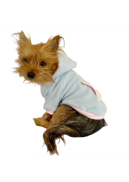 Blue Pink Bunny Kapşonlu Sweat By Kemique Köpek Kazağı modelleri