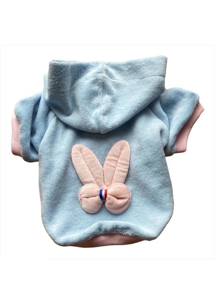 Blue Pink Bunny Kapşonlu Sweat By Kemique Köpek Kazağı indirimleri