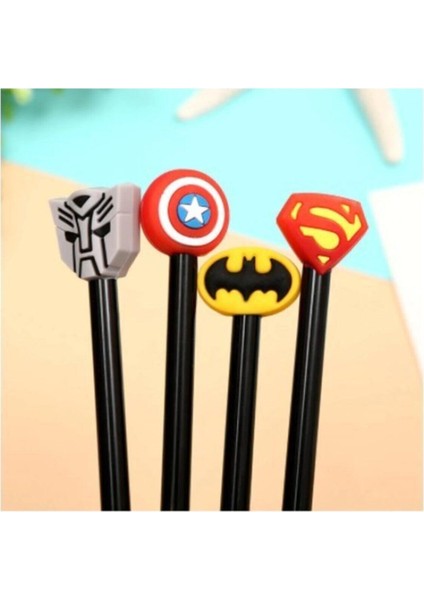 Süper Kahramanlar Dörtlü Batman,superman,captain America,transformers Tükenmez Kalem Set