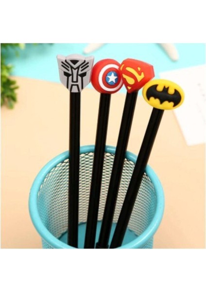Süper Kahramanlar Dörtlü Batman,superman,captain America,transformers Tükenmez Kalem Set