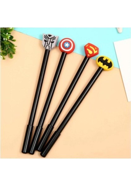 Süper Kahramanlar Dörtlü Batman,superman,captain America,transformers Tükenmez Kalem Set