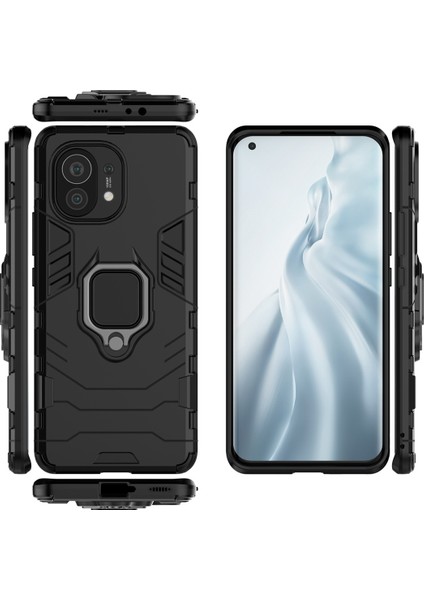 Xiaomi Mi 11 Batman Serisi Yüzük Standlı Armor Kılıf Siyah fiyatları