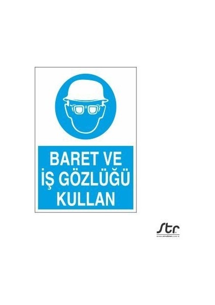 Baret ve Iş Gözlüğü Kullan 20 x 30 cm