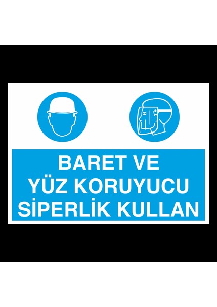 Baret ve Yüz Koruyucu Siperlik Kullan 40 x 60 cm