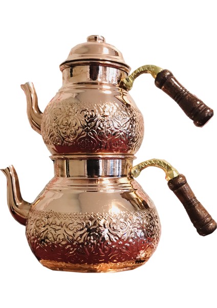 Bakır Çaydanlık Alt Üst Iki Parça