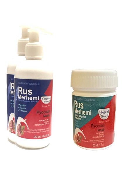 Tüy Dökücü Azaltıcı Rus Merhemi 250 ml 2 Adet+Genital Bölge Merhemi 50 ml 1 Adet