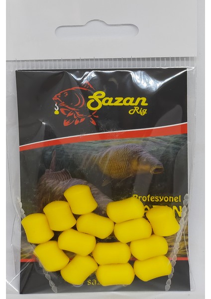 12 mm Yüzen Silikon Sarı Dumbell Tipi Yapay Sazan Yemi ( 14 Adet) fiyatları