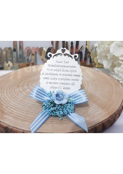 30 Adet Ahşap Kalp Süslü Nazarlık Lik