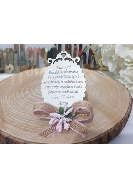 30 Adet Ahşap Hasir Suslu Nazarlık Lik