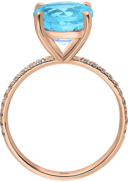 Pırlanta ve Mavi Topaz Taşlı Mare Yüzük 0402R0024 modelleri