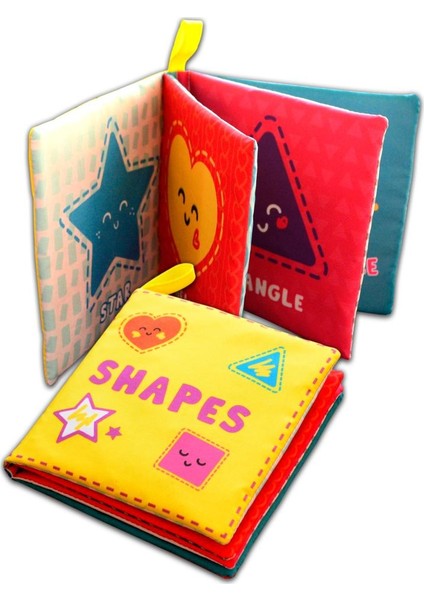 Ingilizce Şekiller Kumaş Sessiz Kitap E131 - Bez Kitap , Eğitici Oyuncak , Yumuşak ve Hışırtılı modelleri
