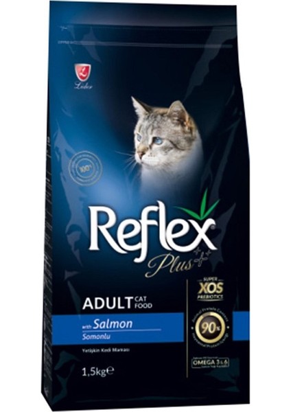 Plus Somonlu Yetişkin Kedi Maması 1.5 kg 2'li Set Idili
