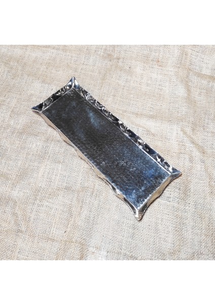 Bakır Dikdörtgen Kenarı Dalgalı Sunumluk 34 cm modelleri