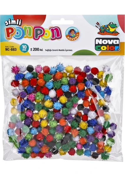 Nova Color Ponpon Simli 10 mm 200'lü (NC-883)