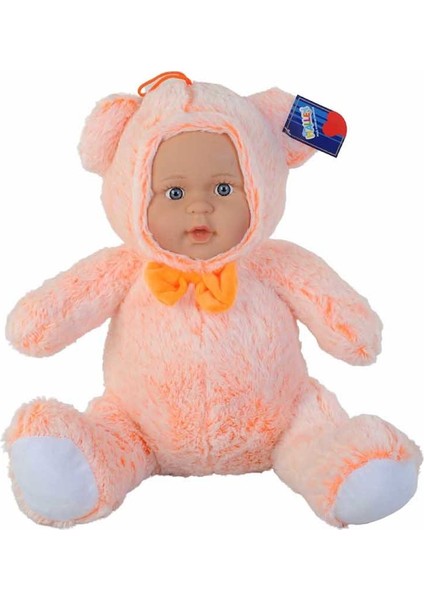 Bebek Yüzlü Peluş Ayıcık 35 cm Turuncu